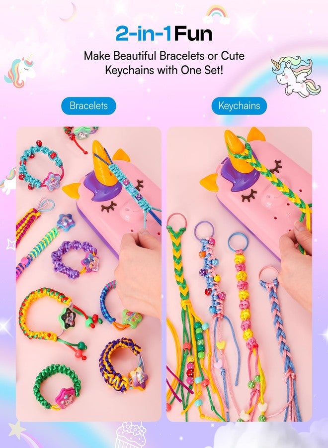 Caydo Bracelet Maker, Unicorn Friendship Bracelet Making Kit for Girls 8-12 Years Old Birthday Christmas Gifts, 2 in 1 Bracelet Keychain Kits for Kids DIY Arts and Crafts Toy for Ages 8+ - Image 3